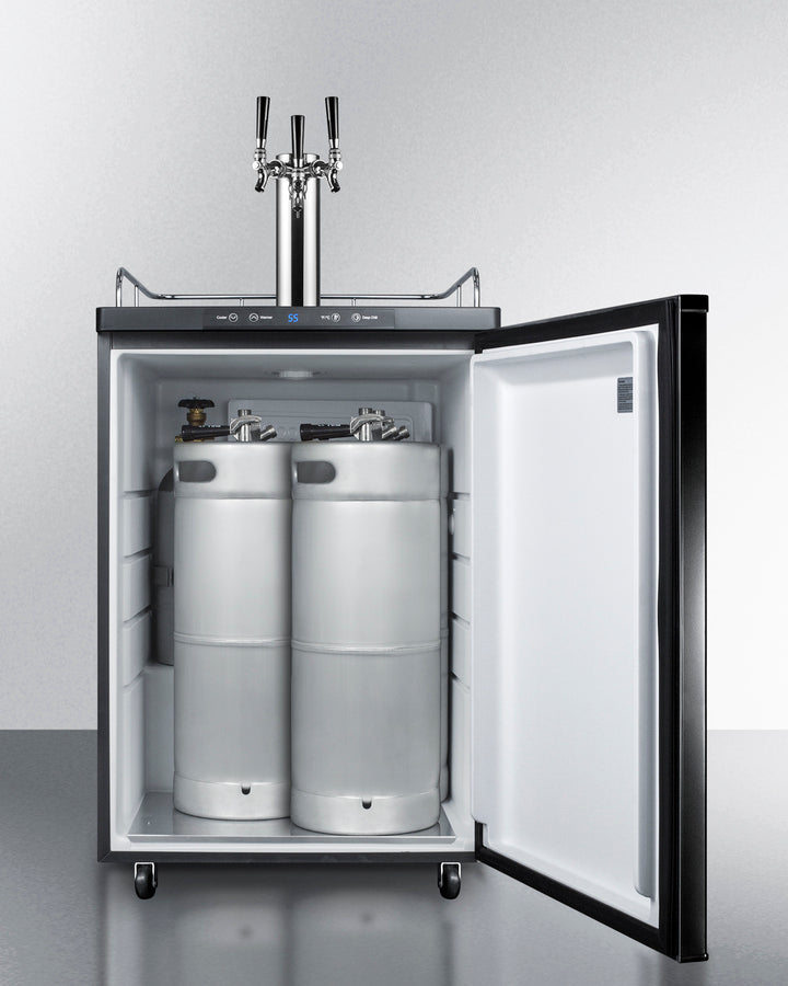 Summit - Freestanding residential beer dispenser, auto defrost with triple tap kit, digital thermostat and black exterior finish - SBC635MTRIPLE Summit - Freestanding residential beer dispenser, auto defrost with triple tap kit, digital thermostat and black exterior finish - SBC635MTRIPLE