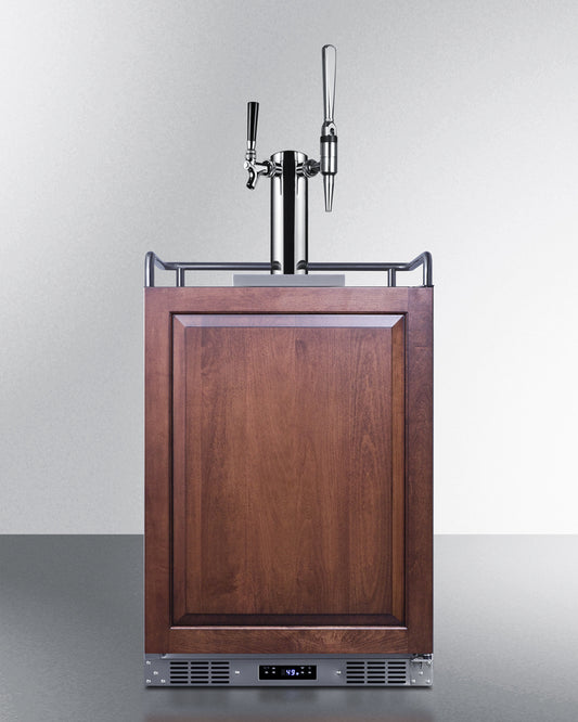 Summit - Built-in commercially approved dual tap combo cold brew and nitro coffee kegerator in stainless steel with panel-ready door - SBC682PNRCMTWIN