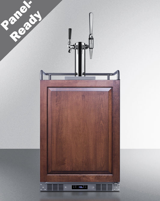 Summit - Built-in commercially approved dual tap combo cold brew and nitro coffee kegerator in stainless steel with panel-ready door - SBC682PNRCMTWIN