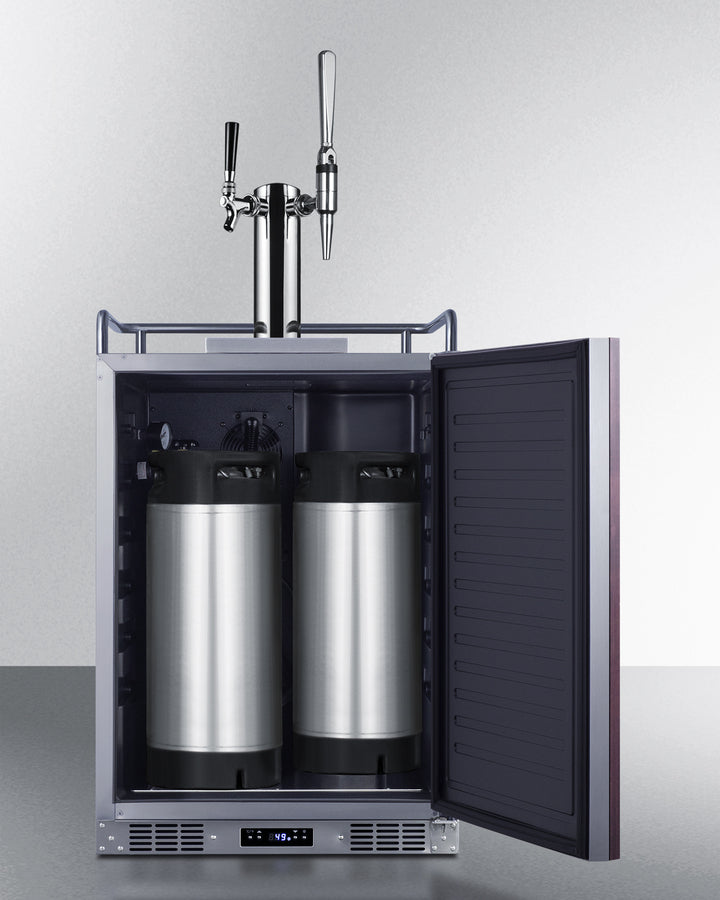 Summit - Built-in commercially approved dual tap combo cold brew and nitro coffee kegerator in stainless steel with panel-ready door - SBC682PNRCMTWIN Summit - Built-in commercially approved dual tap combo cold brew and nitro coffee kegerator in stainless steel with panel-ready door - SBC682PNRCMTWIN