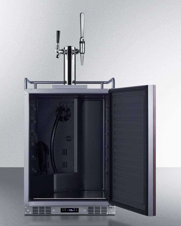 Summit - Built-in commercially approved dual tap combo cold brew and nitro coffee kegerator in stainless steel with panel-ready door - SBC682PNRCMTWIN Summit - Built-in commercially approved dual tap combo cold brew and nitro coffee kegerator in stainless steel with panel-ready door - SBC682PNRCMTWIN