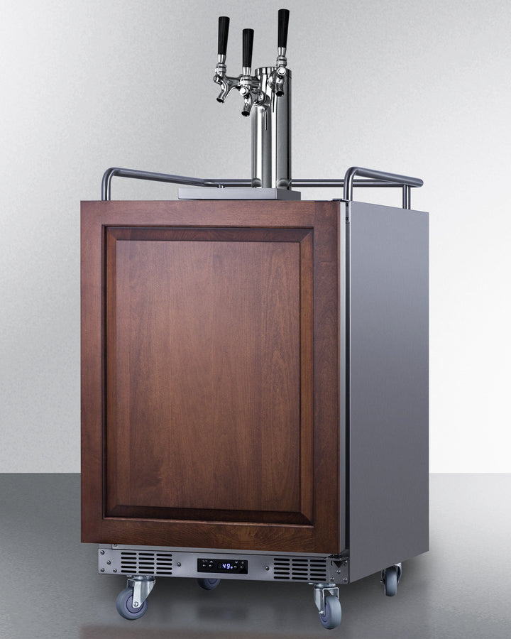 Summit - Built-in undercounter triple tap beer kegerator in complete stainless steel with panel-ready door - SBC682PNRTRIPLE Summit - Built-in undercounter triple tap beer kegerator in complete stainless steel with panel-ready door - SBC682PNRTRIPLE