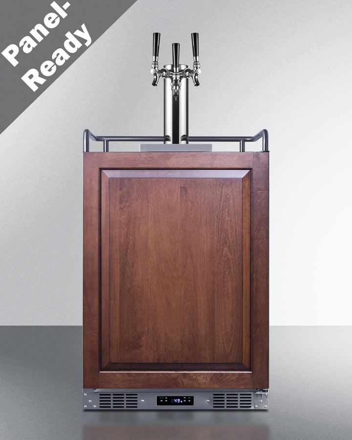 Summit - Built-in undercounter triple tap beer kegerator in complete stainless steel with panel-ready door - SBC682PNRTRIPLE Summit - Built-in undercounter triple tap beer kegerator in complete stainless steel with panel-ready door - SBC682PNRTRIPLE