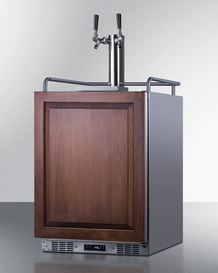 Summit - Built-in undercounter dual tap beer kegerator in complete stainless steel with panel ready door - SBC682PNRTWIN Summit - Built-in undercounter dual tap beer kegerator in complete stainless steel with panel ready door - SBC682PNRTWIN