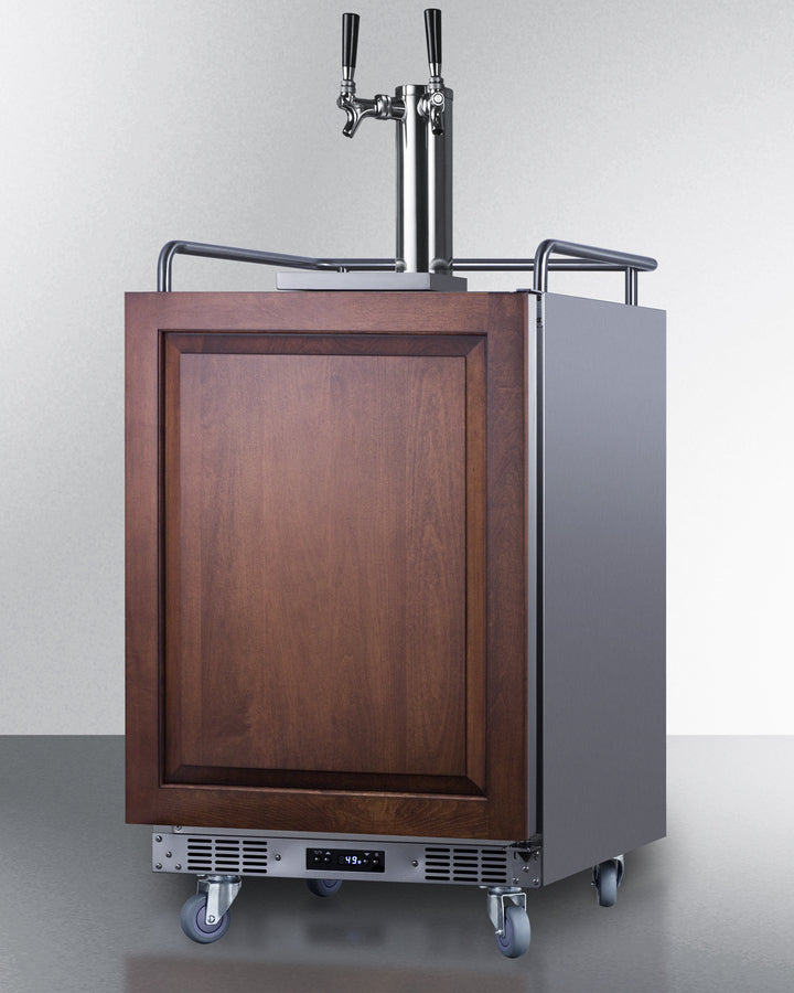 Summit - Built-in undercounter dual tap beer kegerator in complete stainless steel with panel ready door - SBC682PNRTWIN Summit - Built-in undercounter dual tap beer kegerator in complete stainless steel with panel ready door - SBC682PNRTWIN