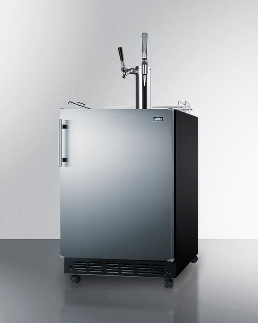 Summit - Commercial dual tap cold brew/nitro coffee kegerator designed for built-in applications - SBC7BRSCM2