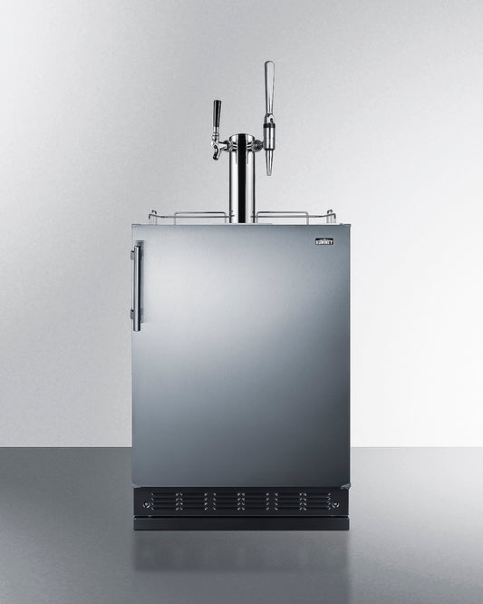 Summit - Commercial dual tap cold brew/nitro coffee kegerator designed for built-in applications - SBC7BRSCM2