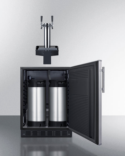 Summit - ADA height built-in undercounter Floating Tap Kegerator, requires no countertop drilling - SBC7BRSFLTWCFADA