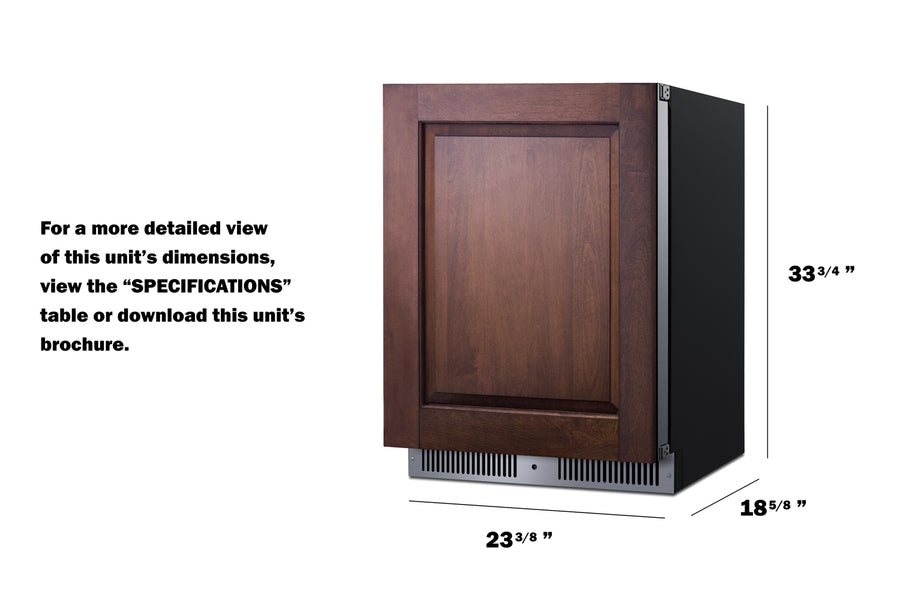 Summit - Shallow 18" deep 24" wide undercounter refrigerator - SDHR2444PNR Summit - Shallow 18" deep 24" wide undercounter refrigerator - SDHR2444PNR