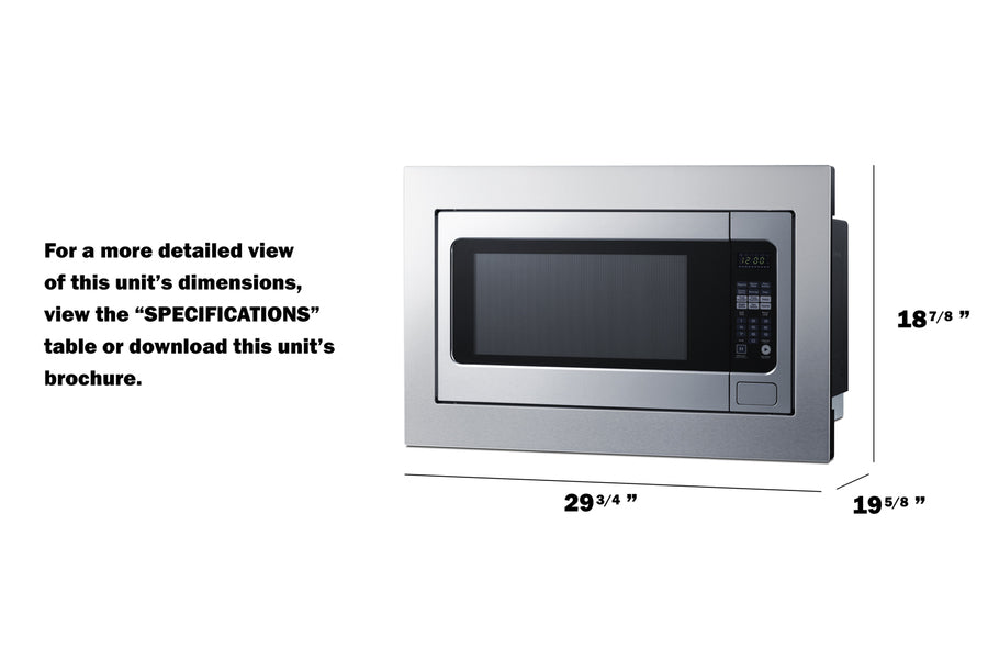 Summit - 30" Wide Built-In Microwave (Trim Kit Included) Summit - 30" Wide Built-In Microwave (Trim Kit Included)