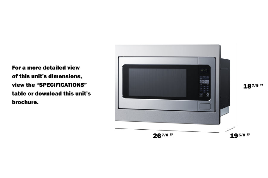 Summit - 27" Wide Built-In Microwave (Trim Kit Included) Summit - 27" Wide Built-In Microwave (Trim Kit Included)