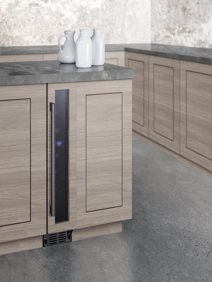Summit - 6" wide built-in undercounter wine cellar with panel-ready door trim - SWC007H34PNR Summit - 6" wide built-in undercounter wine cellar with panel-ready door trim - SWC007H34PNR