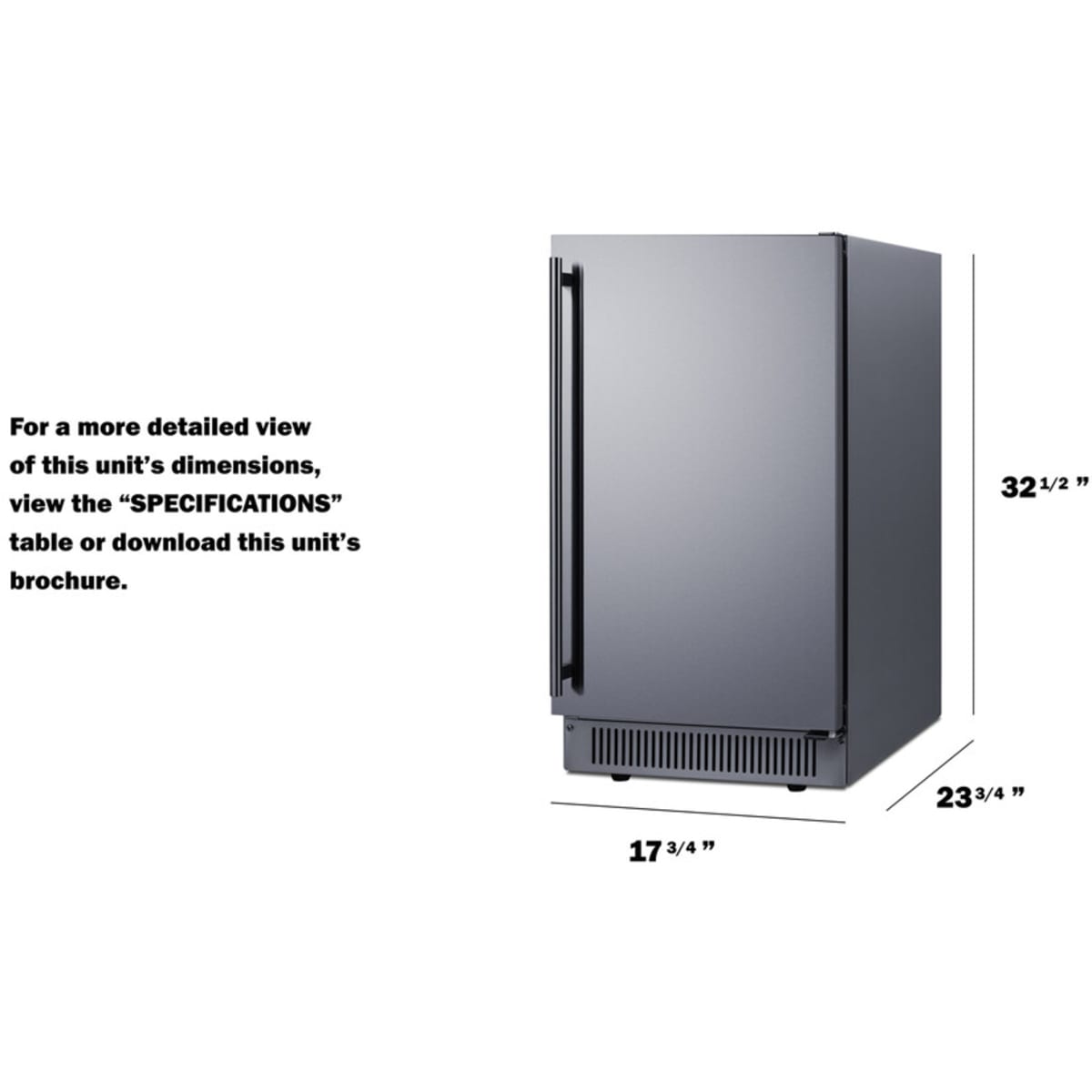 Summit - 18" Wide Clear Icemaker, ADA Compliant - BIM182ADA Summit - 18" Wide Clear Icemaker, ADA Compliant - BIM182ADA