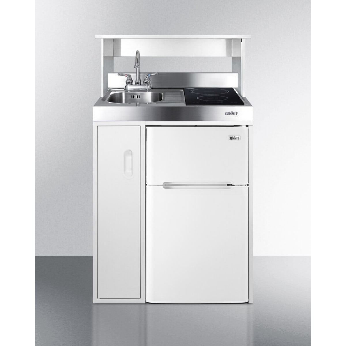 Summit - 30" wide all-in-one kitchenette with 2-burner 115V induction cooktop, refrigerator-freezer, sink, and storage cabinet - C30IND Summit - 30" wide all-in-one kitchenette with 2-burner 115V induction cooktop, refrigerator-freezer, sink, and storage cabinet - C30IND