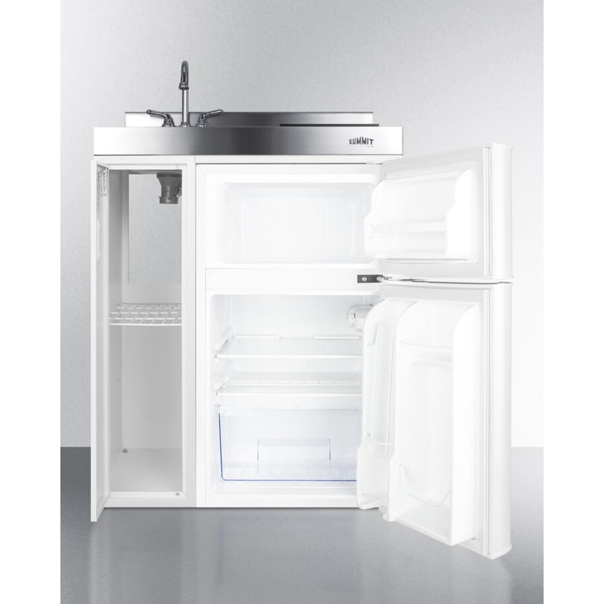 Summit - 30" wide all-in-one kitchenette with 2-burner 115V induction cooktop, refrigerator-freezer, sink, and storage cabinet - C30IND Summit - 30" wide all-in-one kitchenette with 2-burner 115V induction cooktop, refrigerator-freezer, sink, and storage cabinet - C30IND