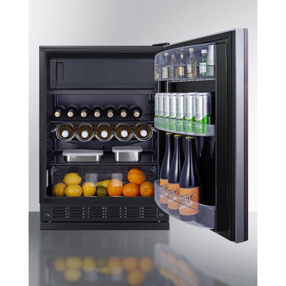 Summit - 24" wide undercounter European refrigerator-freezer - CT66BK2SSRSIF Summit - 24" wide undercounter European refrigerator-freezer - CT66BK2SSRSIF