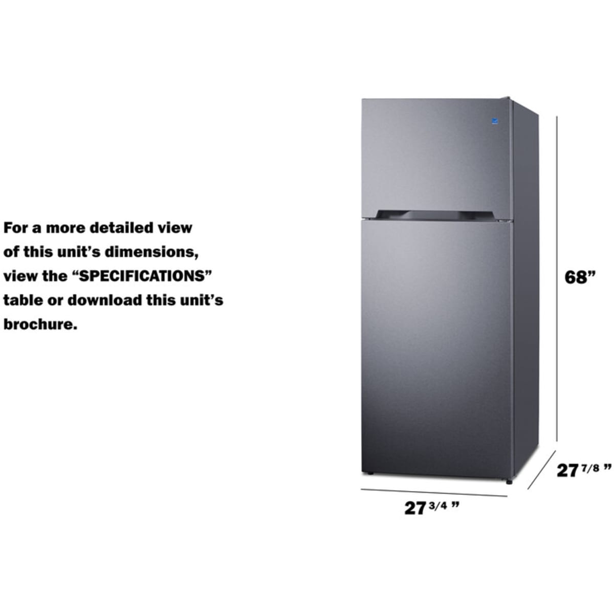 Summit - 28" top mount refrigerator-freezer - CTR15SS Summit - 28" top mount refrigerator-freezer - CTR15SS