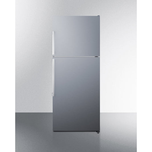 Summit - ENERGY STAR certified counter depth refrigerator-freezer with stainless steel doors, platinum cabinet, and icemaker - FF1513SS