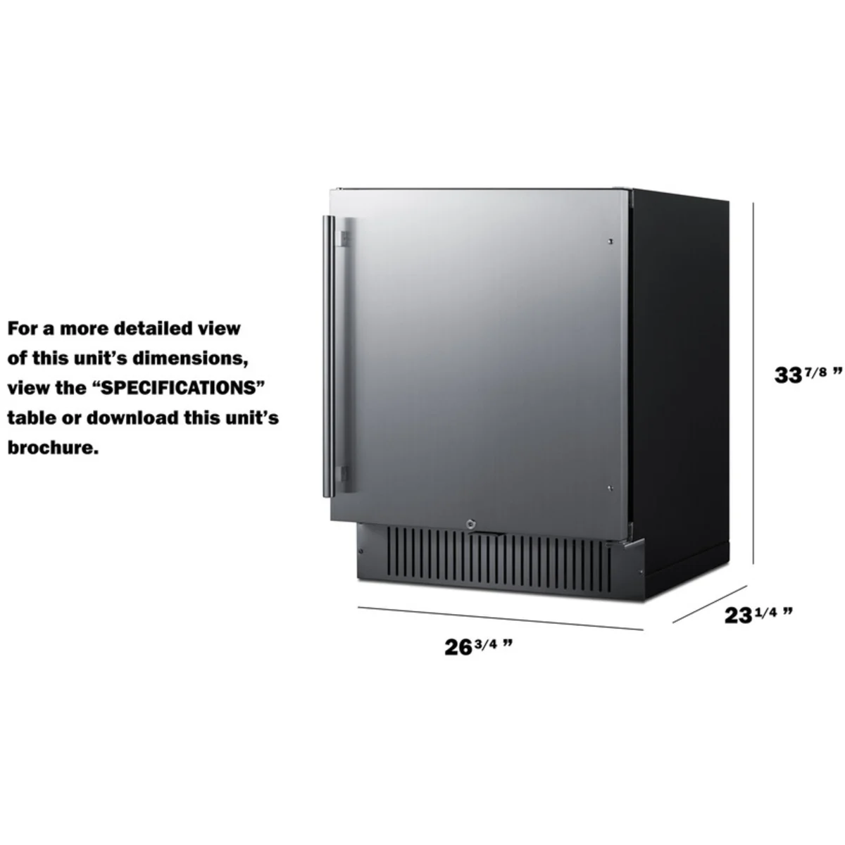 Summit - 27" wide built-in undercounter outdoor all-refrigerator - SPR2700SS Summit - 27" wide built-in undercounter outdoor all-refrigerator - SPR2700SS