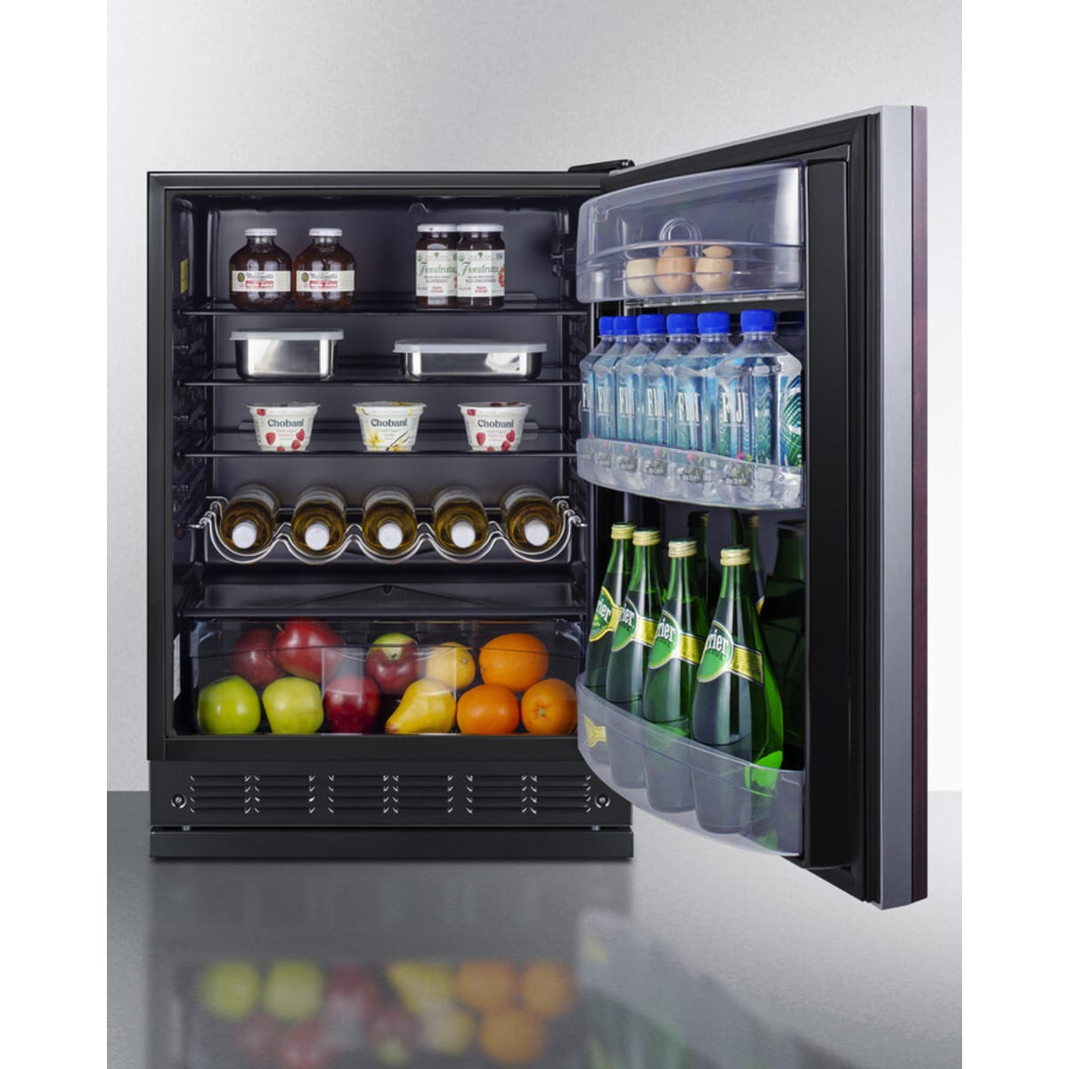 Summit - 24" wide European undercounter all-refrigerator - FF6BK2SSRSIF Summit - 24" wide European undercounter all-refrigerator - FF6BK2SSRSIF