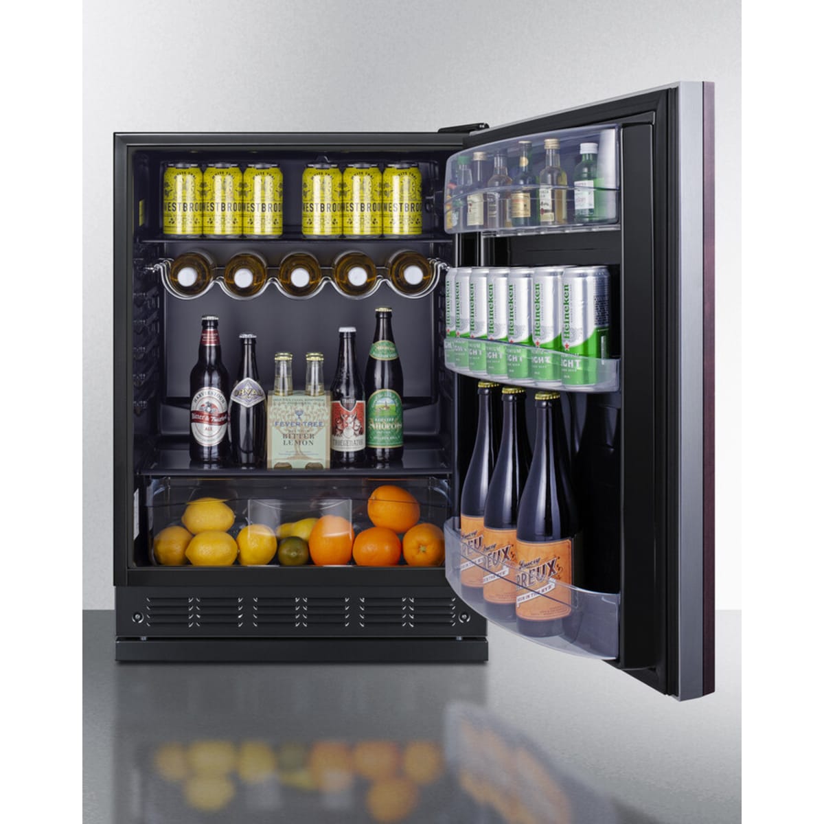 Summit - 24" wide European undercounter all-refrigerator - FF6BK2SSRSIF Summit - 24" wide European undercounter all-refrigerator - FF6BK2SSRSIF