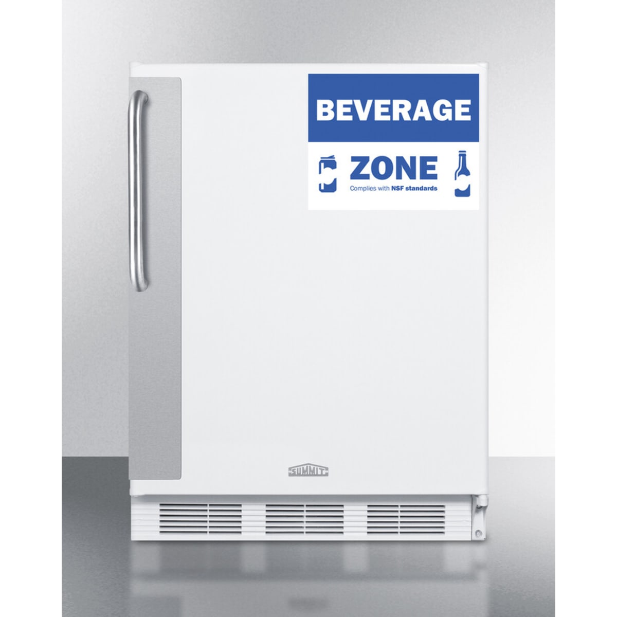 Summit - Commercial 5.5 cu.ft. beverage zone all-refrigerator with stainless steel handle - FF6W7BZADA Summit - Commercial 5.5 cu.ft. beverage zone all-refrigerator with stainless steel handle - FF6W7BZADA