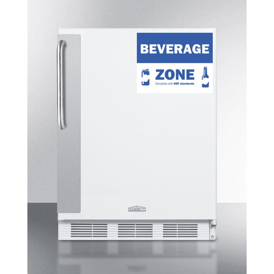 Summit - Commercial 5.5 cu.ft. beverage zone all-refrigerator with stainless steel handle - FF6W7BZADA