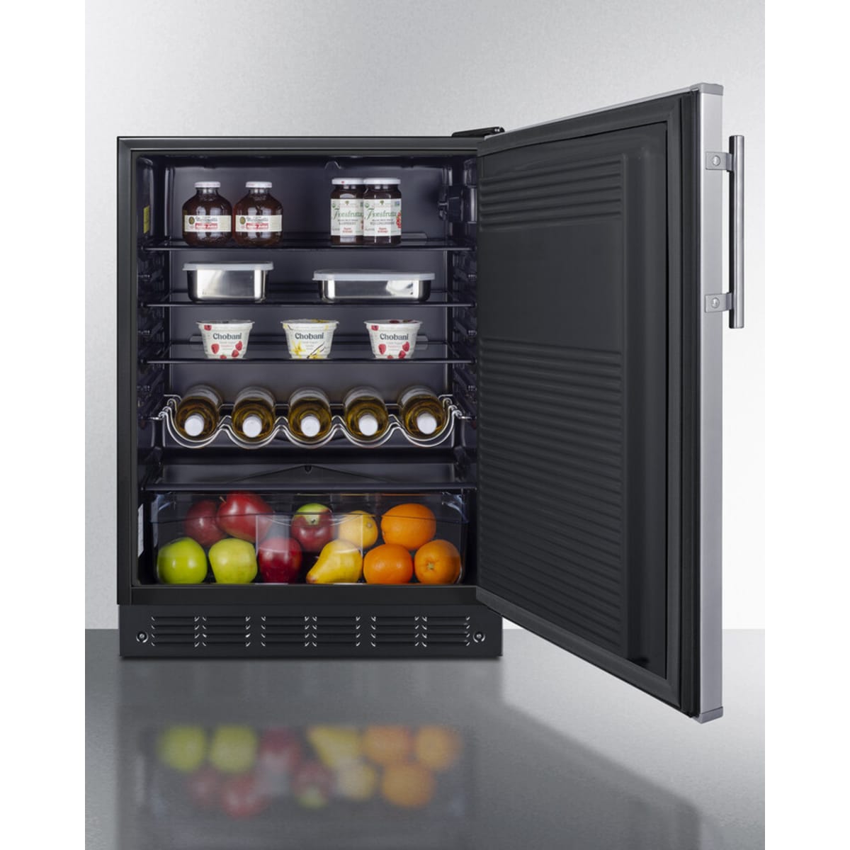 Summit - 24" wide ADA height European all-refrigerator - FF708BLSSADA Summit - 24" wide ADA height European all-refrigerator - FF708BLSSADA