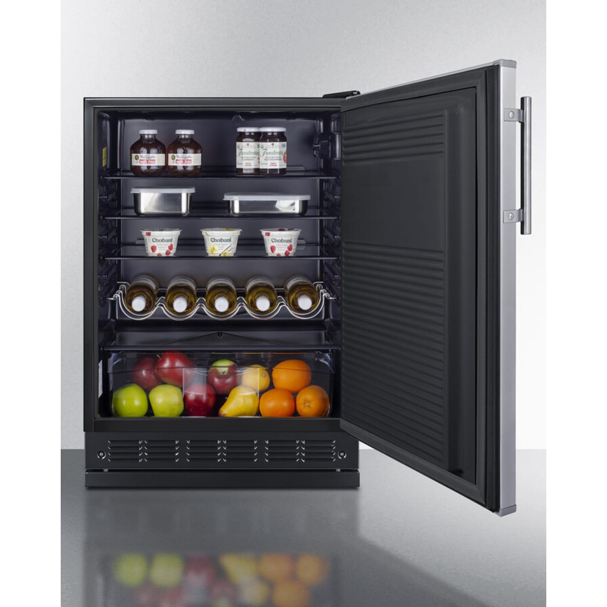 Summit - 24" wide undercounter European all-refrigerator - FF708BLSSRS Summit - 24" wide undercounter European all-refrigerator - FF708BLSSRS