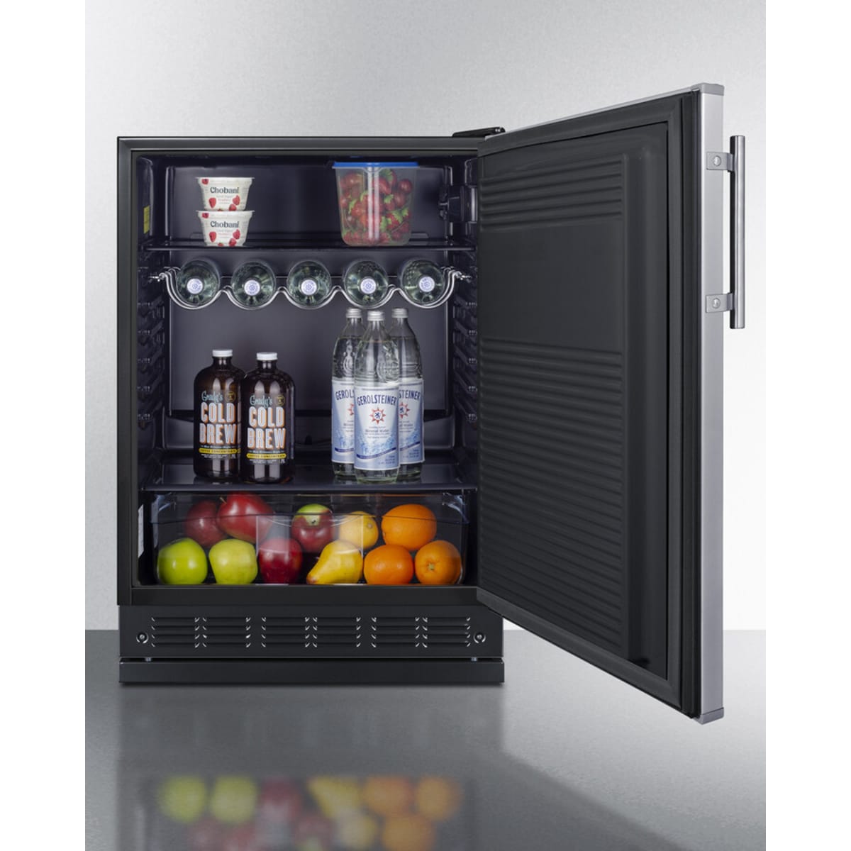 Summit - 24" wide undercounter European all-refrigerator - FF708BLSSRS Summit - 24" wide undercounter European all-refrigerator - FF708BLSSRS
