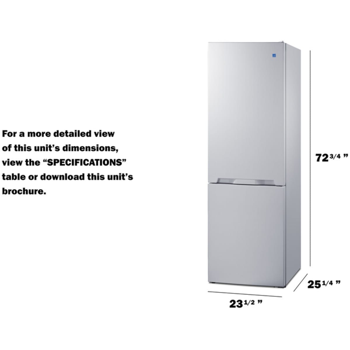 Summit - Bottom mount refrigerator-freezer - FFBF121W Summit - Bottom mount refrigerator-freezer - FFBF121W