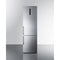 Summit - European counter depth bottom freezer refrigerator with icemaker, stainless steel doors, platinum cabinet, and digital controls for each section - FFBF181ES2IM