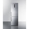 Summit - ENERGY STAR certified European counter depth bottom freezer refrigerator with stainless steel doors, platinum cabinet, and digital controls for each section - FFBF249SS2