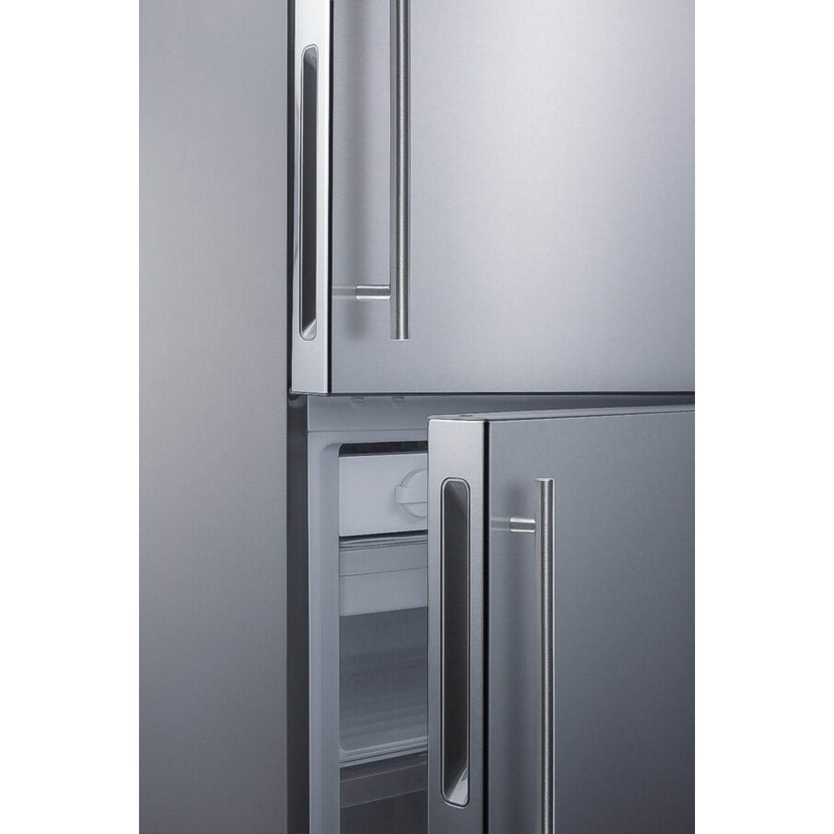 Summit - Frost-free bottom freezer refrigerator with factory-installed icemaker, handles, and grill to raise height to 72" - FFBF279SSXIMH72 Summit - Frost-free bottom freezer refrigerator with factory-installed icemaker, handles, and grill to raise height to 72" - FFBF279SSXIMH72