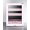 Summit - BeautiFridge cosmetics refrigerator with pink shelving and pink trimmed glass door - LX114LPTP