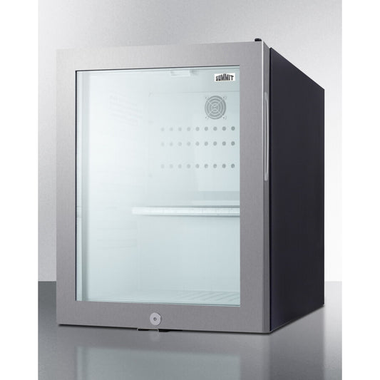 Summit - Compact glass door minibar with front lock - MB13GLSS