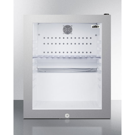 Summit - Compact glass door minibar with front lock - MB13GLSS