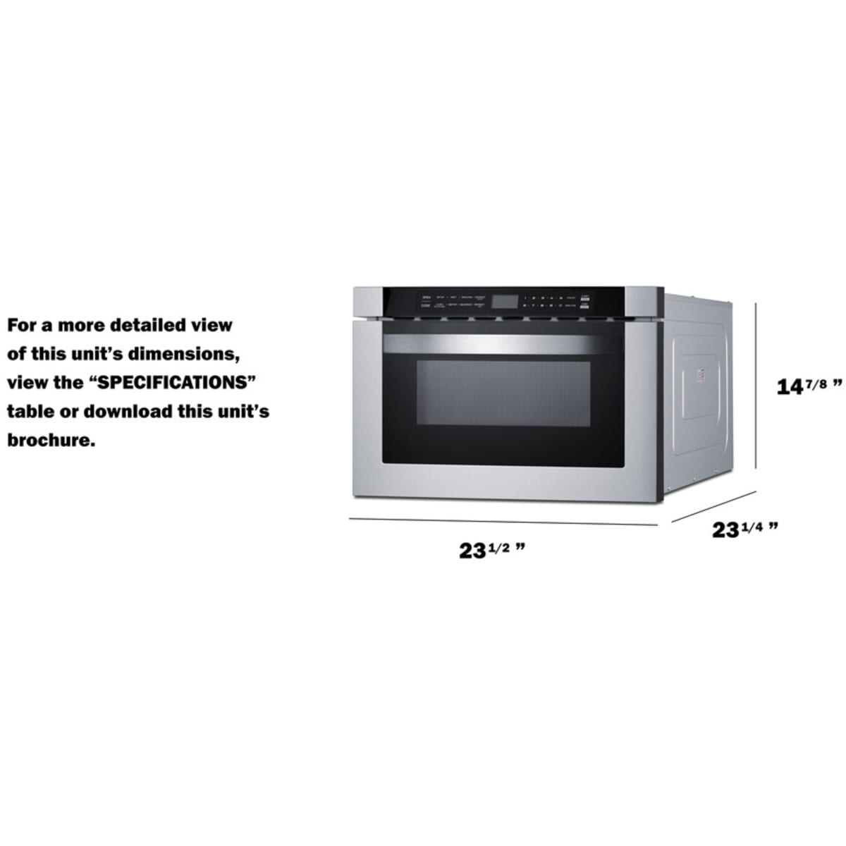 Summit - 24" Wide Built-In Drawer Microwave - MDR245SS Summit - 24" Wide Built-In Drawer Microwave - MDR245SS