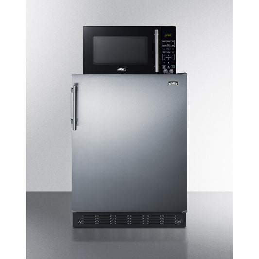Summit - Combination refrigerator-freezer and microwave - MRF66BK2SSA