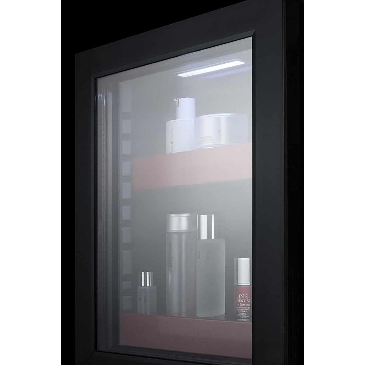 Summit - BeautiFridge cosmetics refrigerator with ruby shelving and glass door - LX114LR Summit - BeautiFridge cosmetics refrigerator with ruby shelving and glass door - LX114LR