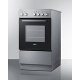 Summit - 20" wide smooth-top electric range in stainless steel - REXT20SS Summit - 20" wide smooth-top electric range in stainless steel - REXT20SS