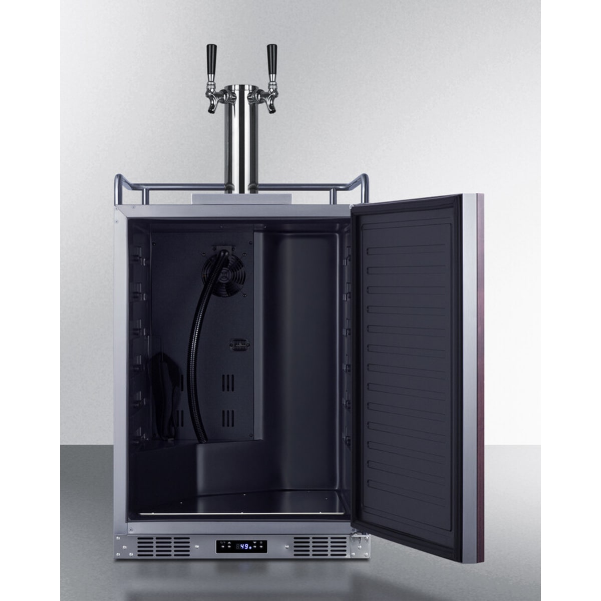 Summit - Built-in commercially approved dual tap cold brew kegerator in stainless steel with panel-ready door - SBC682PNRCFTWIN Summit - Built-in commercially approved dual tap cold brew kegerator in stainless steel with panel-ready door - SBC682PNRCFTWIN