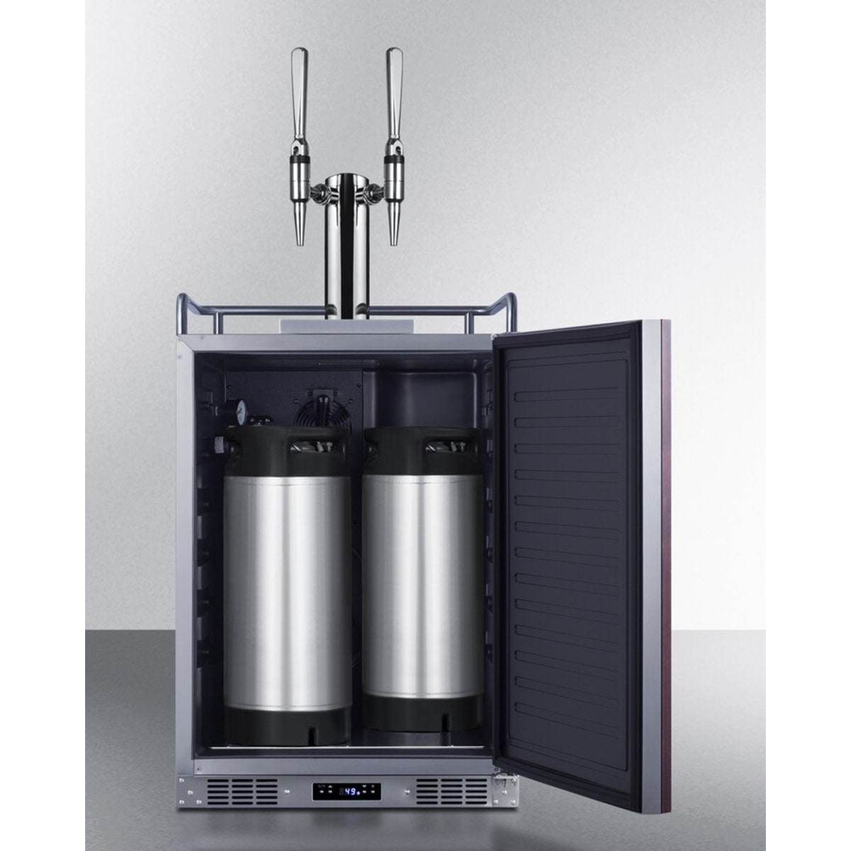 Summit - Built-in commercially approved dual tap nitro coffee kegerator in stainless steel with panel-ready door - SBC682PNRNCFTWIN Summit - Built-in commercially approved dual tap nitro coffee kegerator in stainless steel with panel-ready door - SBC682PNRNCFTWIN