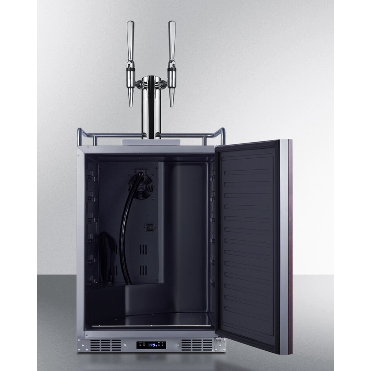 Summit - Built-in commercially approved dual tap nitro coffee kegerator in stainless steel with panel-ready door - SBC682PNRNCFTWIN Summit - Built-in commercially approved dual tap nitro coffee kegerator in stainless steel with panel-ready door - SBC682PNRNCFTWIN