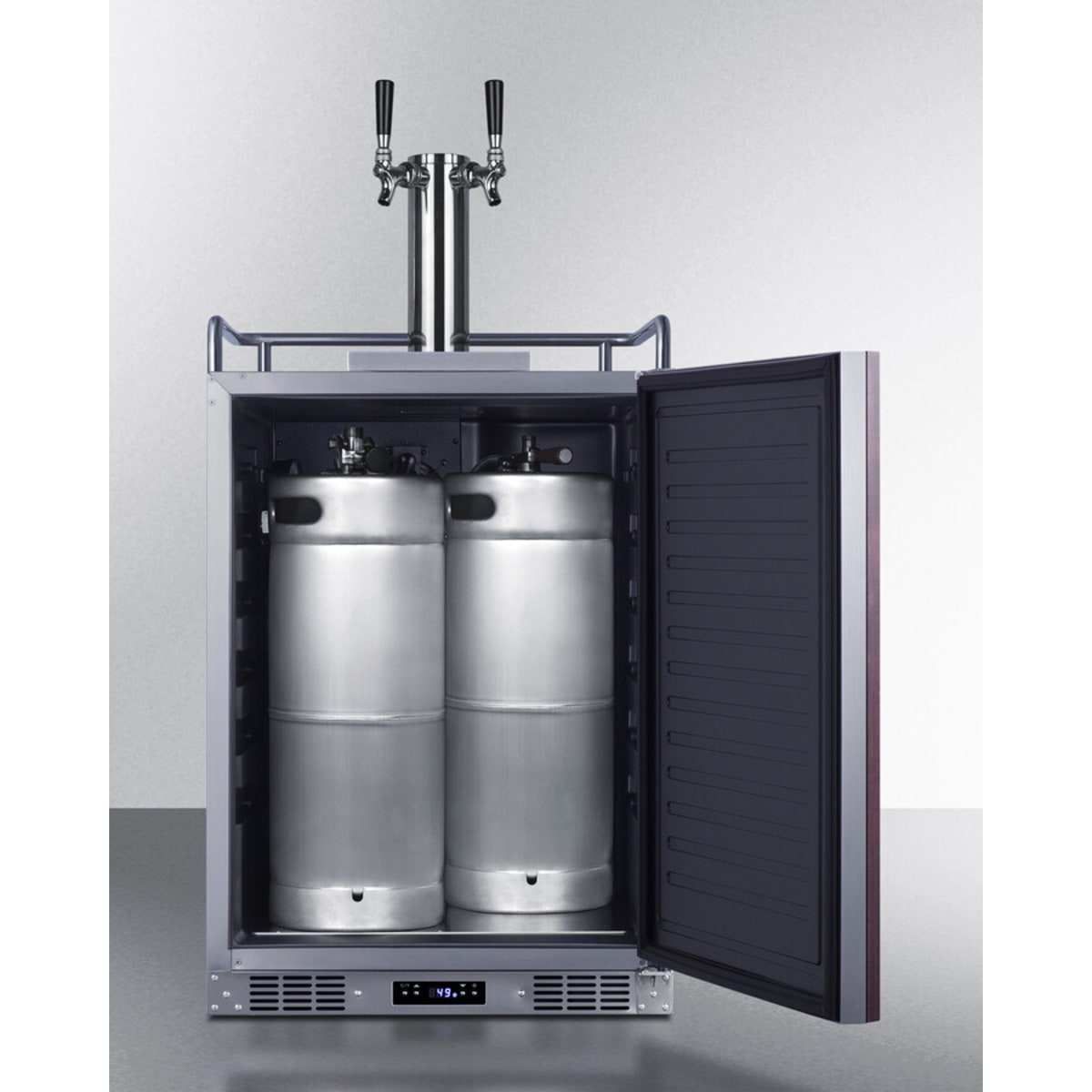 Summit - Built-in commercially approved dual tap wine kegerator in stainless steel with panel-ready door - SBC682PNRWKDTWIN Summit - Built-in commercially approved dual tap wine kegerator in stainless steel with panel-ready door - SBC682PNRWKDTWIN