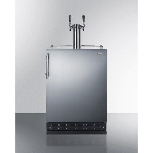 Summit - Commercial dual tap wine kegerator designed for built-in applications - SBC7BRSWK2