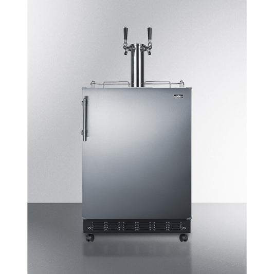 Summit - Commercial dual tap wine kegerator designed for built-in applications - SBC7BRSWK2