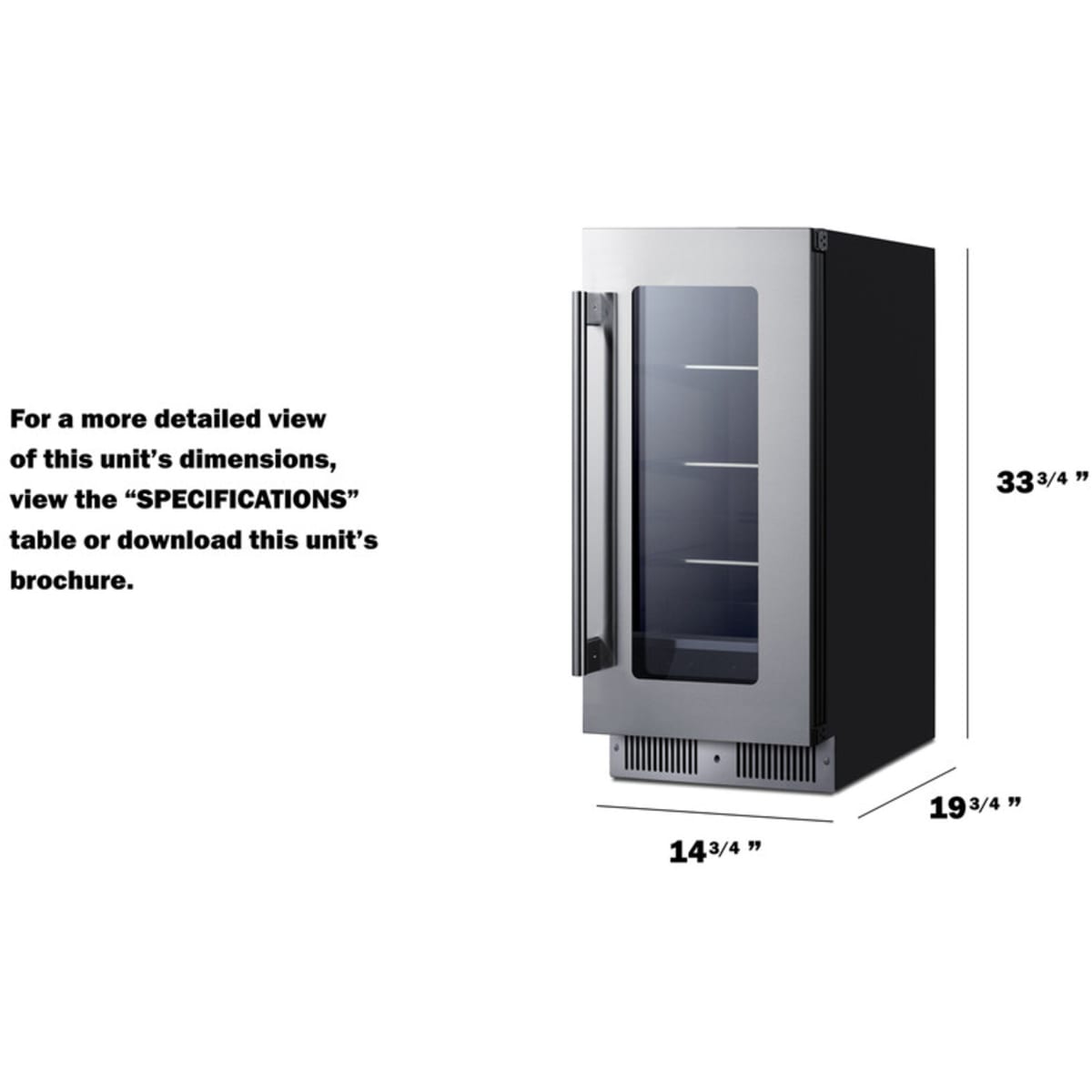 Summit - Shallow 18" deep 15" wide undercounter beverage center - SDHG1533 Summit - Shallow 18" deep 15" wide undercounter beverage center - SDHG1533