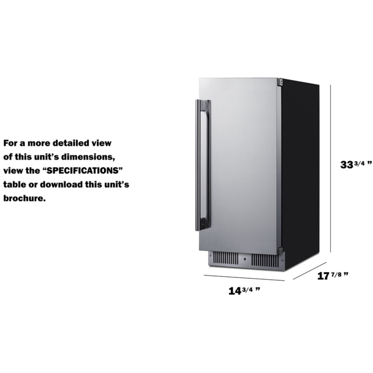 Summit - Shallow 18" deep 15" wide undercounter refrigerator - SDHR1534 Summit - Shallow 18" deep 15" wide undercounter refrigerator - SDHR1534