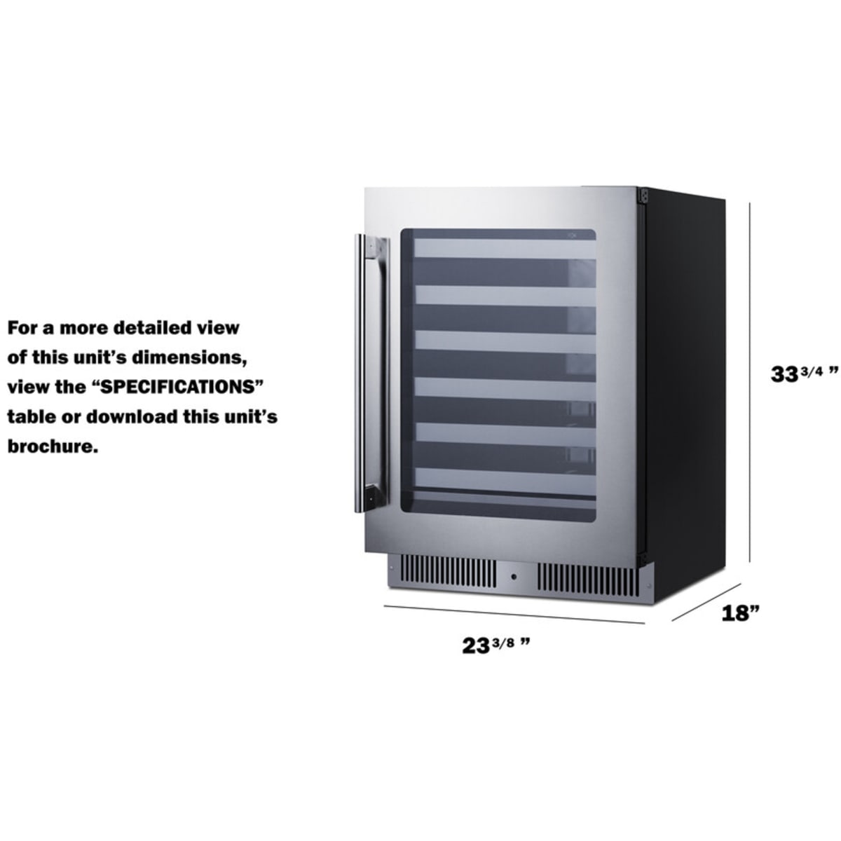 Summit - Shallow 18" deep 24" wide undercounter wine cellar - SDHW2442 Summit - Shallow 18" deep 24" wide undercounter wine cellar - SDHW2442